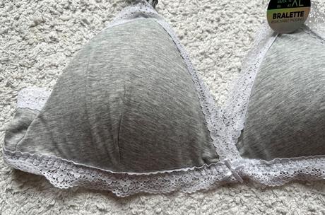 Nová sivá mäkká bavlnená podprsenka, xl/42, xl