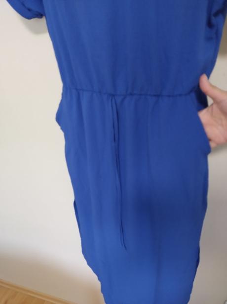 Modré šaty s vreckami, l