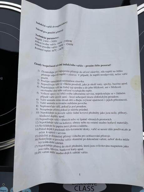 Indukčný digitálny varič - nepoužívaný, 
