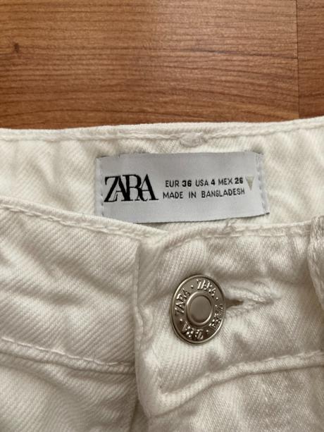 Zara biele denim šortky, zara,s