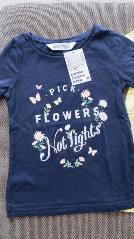 Tricko kvetiny, h&m,110