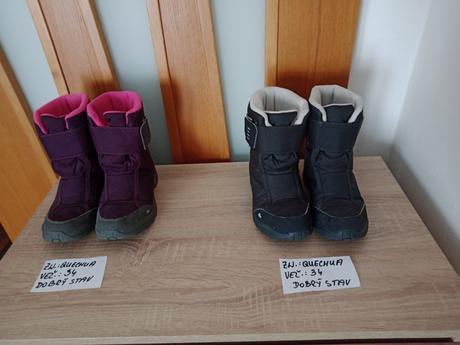 Detské zimné nepremokavé čižmy zn.quechua veľ.34, quechua,34