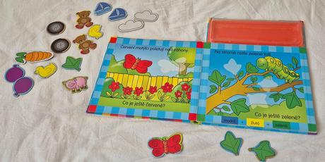 Magnetická knižka barvy a magnetická hra autá, 