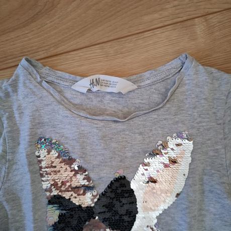 Tričká so zajačikom z flitrov h&m, veľ. 110/116, h&m,116
