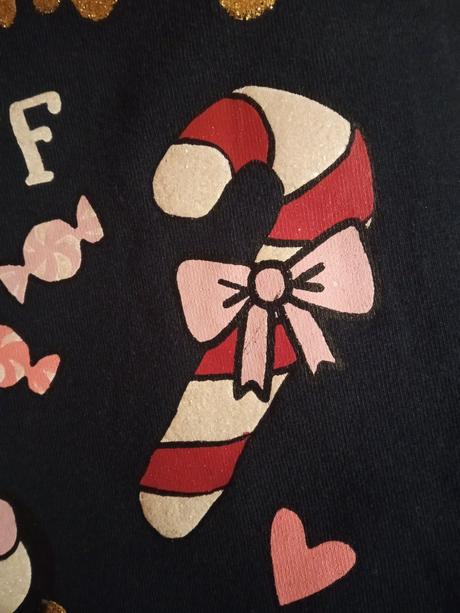 Vianočné jednorožcové trblietkové tričko, 110