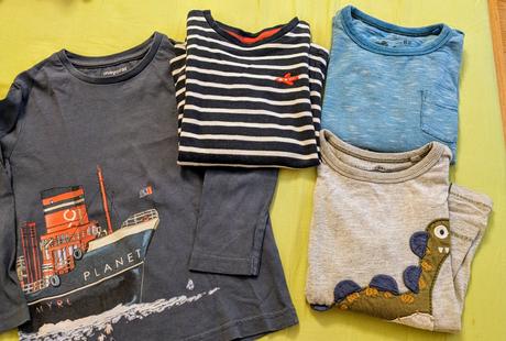 4 tričká s dlhým rukávom v 110, next,110