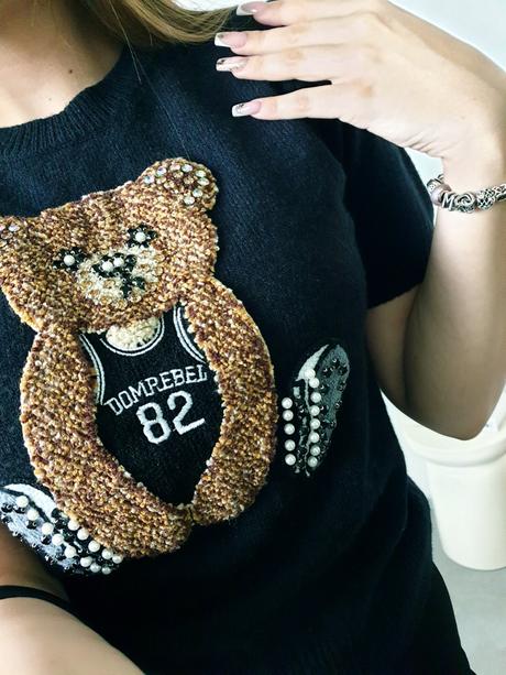 Svetríkový top s mackom m, m