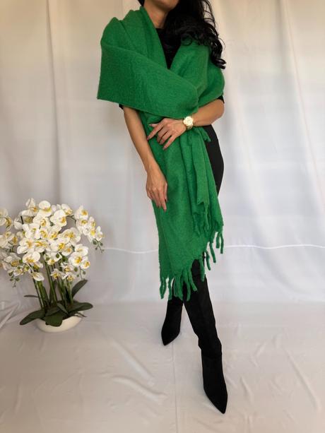 Hrubý jemný vlnený šál, 