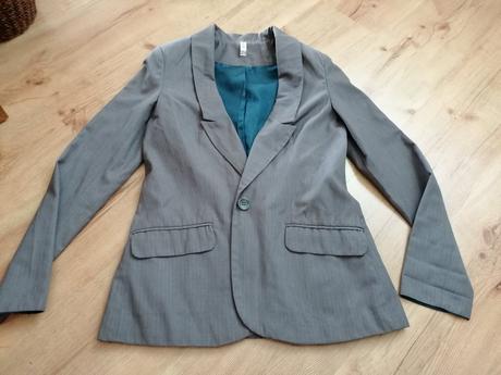 Sivé sako, denim,40