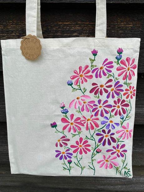 Plátené, ručne maľované tašky, 