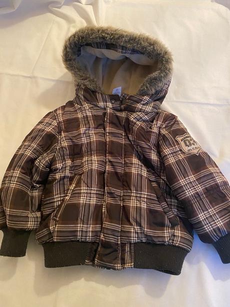 Hnedá karovaná vetrovka, baby club,86