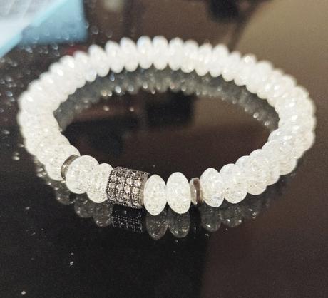 Náramok pukany krištáľ s doplnkami, 