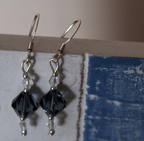 Handmade náušnice dark grey, 