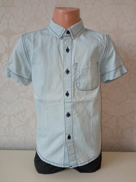 Chlapčenská modrá košeľa (116), 116