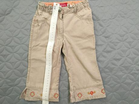 Bavlnene nohavice s vysivanymi kvetinkami, sanetta,80