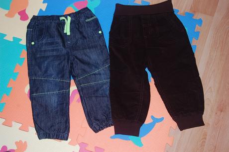 Rifle podsite a menčestrové nohavice, tesco,92