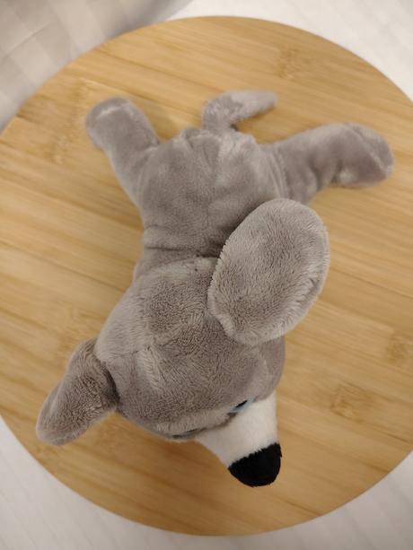 Plyšová sivo biela myška, 21 cm, 