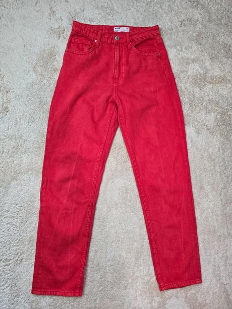 Bershka červené mom rifle, bershka,36