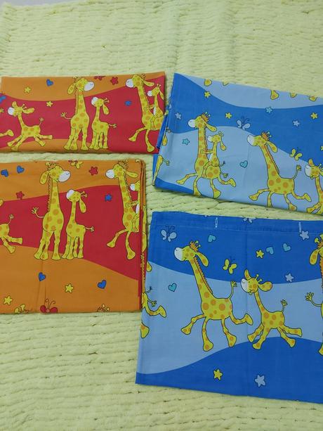 Obliečka s vankúšom "žirafy" (oranžová aj modrá), šírka (cm): 85,dĺžka (cm): 135