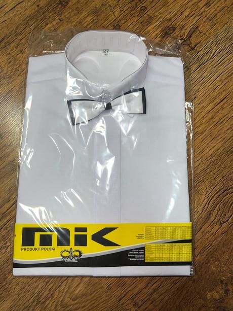 Biela košeľa s motýlikom dlhý rukáv, 80 - 164