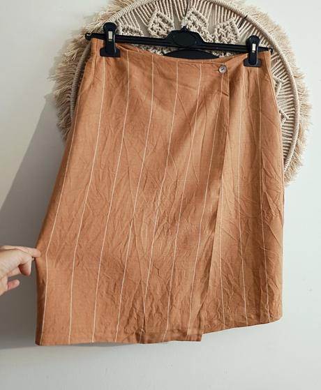 Zavinovacia ľanová sukňa, m