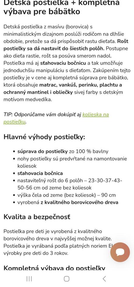 Detská postieľka, šírka (cm): 60,dĺžka (cm): 120