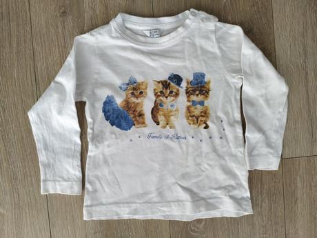 Biele tričko s mačičkami, v. 80, pepco,80