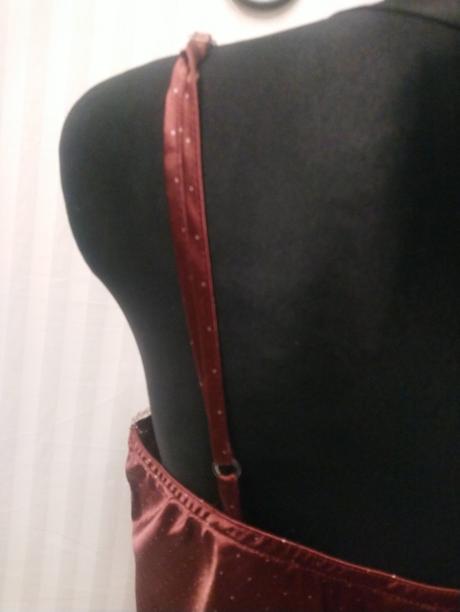 Bordovo hnedá nočná košeľa na ramienka, skir, s, s