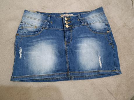 Riflová mini suknička, 30