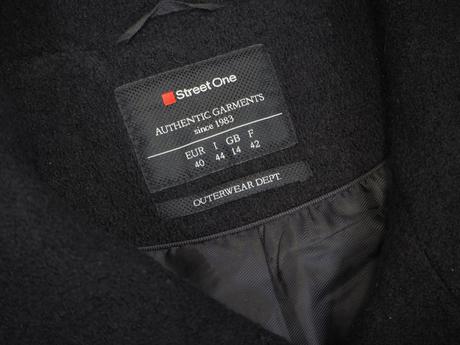 Kvalitný čierny kabát street one, street one,42