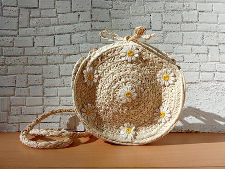 Slamená dievčenská kruhová taška, kik