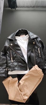 Prešívaná koženka nohavice a tričko, lipsy london,110