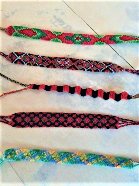 Tkané etno náramky - sada 15 ks, 