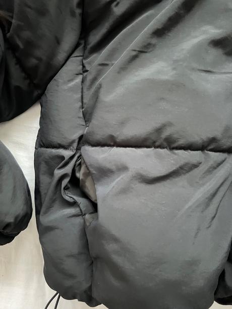 Puff cierna kratka bunda / vetrovka, bershka,m