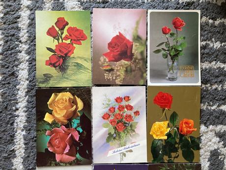 Retro ružičkové pohľadnice 80-90te roky 6ks, 