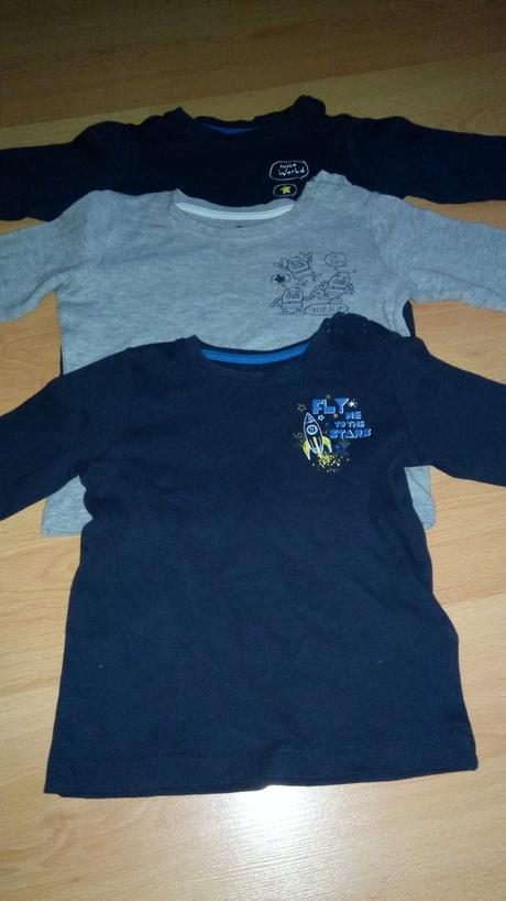 3x tričká dlhý rukáv 86/92 zapínanie pri krku, lupilu,86