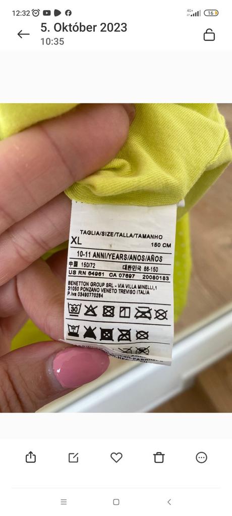 Vetrovka veľkosť na 150 cm, benetton,146