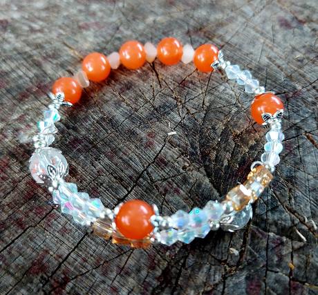 Jednoradový náramok z oranžového jaspisu, 