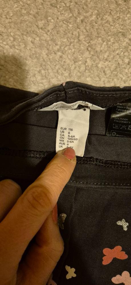 3/4 leginy 116 h&m, h&m,116