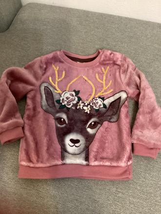 Plyšový pulovrik - zapínanie pri krku, 86