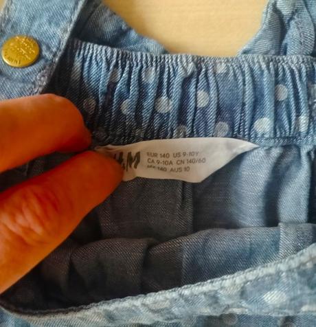 Bodkovaná suknička s trakmi, h&m,140