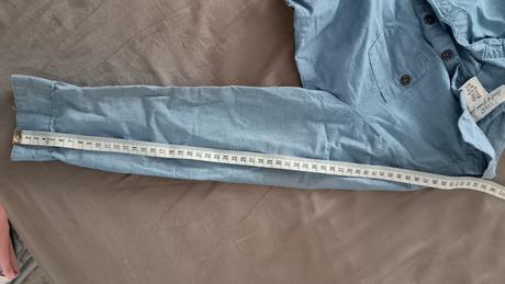Riflové jeansové košeľové šaty, h&m,128