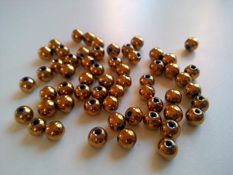 Hematit korálky zlaté 6 mm, 