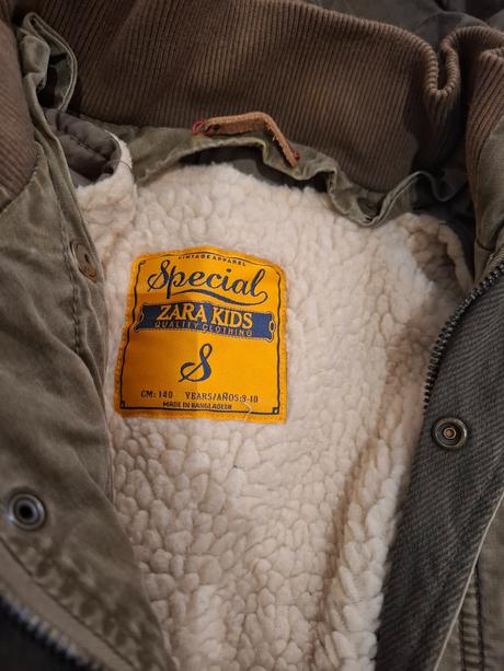 Bunda zara s (odnímateľným) barankom- vintage app, zara,140