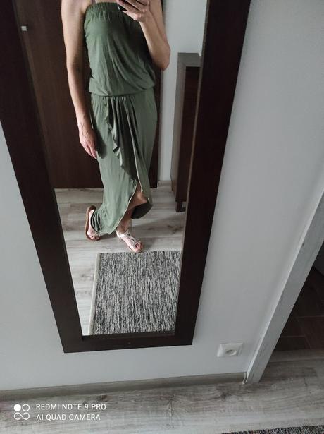 Maxi saty olivove,s, s