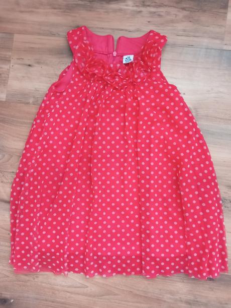 Červené bodkované saty, kiki&koko,110
