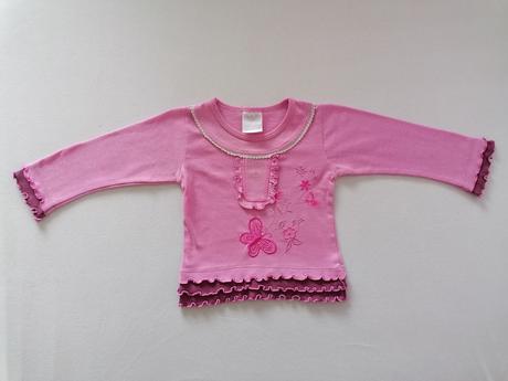 Ruzove tricko s dlhym rukavom, 80