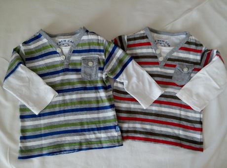 2 pásikavé tenké tričká, okay,74