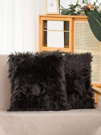 Kožušinová obliečka čierna, 