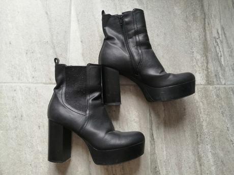 Členkové čierne čižmy, v38, vd 24,5 cm max, graceland,38